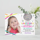 Neon Glow Dance Party - Foto Einladung (Stehend Vorderseite)