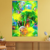 Neon Glow Dandela im Dream Garden Leinwanddruck (Insitu (Wohnzimmer))