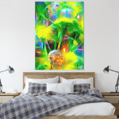 Neon Glow Dandela im Dream Garden Leinwanddruck (Insitu (Schlafzimmer))