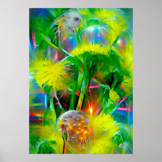 Neon Glow Dandela im Dream Garden Poster (Vorne)