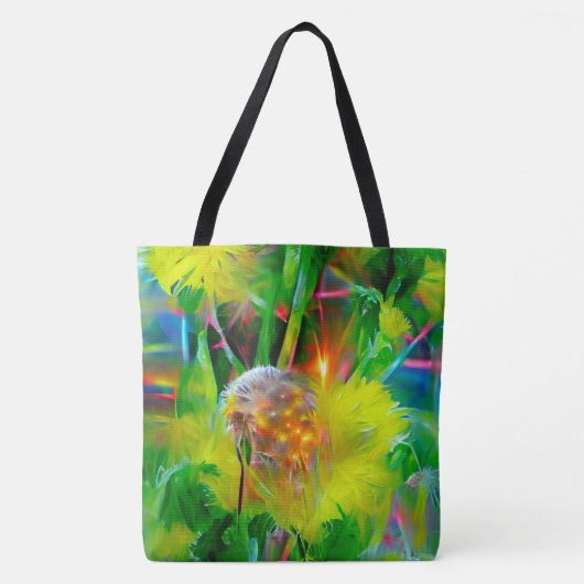 Neon Glow Dandela im Dream Garden Tasche (Vorderseite)