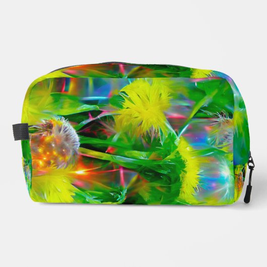 Neon Glow Dandela im Dream Garden Waschbeutel (Vorderseite)