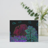 Neon Glow Devils Tower Postkarte (Stehend Vorderseite)
