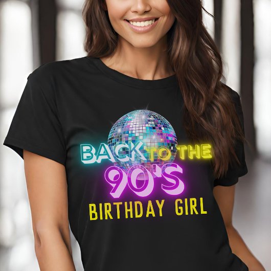 Neon Glow Disco Ball Zurück ins Retro-Party der 90 T-Shirt