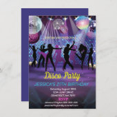 Neon Glow Disco Dance Geburtstagsparty Einladung (Vorne/Hinten)
