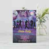 Neon Glow Disco Dance Geburtstagsparty Einladung (Stehend Vorderseite)