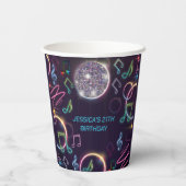 Neon Glow Disco Dance Geburtstagsparty Pappbecher (Rückseite)
