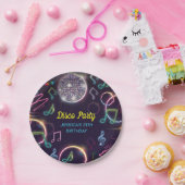 Neon Glow Disco Dance Geburtstagsparty Pappteller (Party)