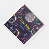 Neon Glow Disco Dance Geburtstagsparty Serviette (Ecke)