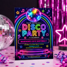 Neon Glow Disco-Party Geburtstagsfeier für Tween