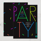 Neon Glow Einladung (Vorne/Hinten)