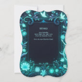 Neon Glow Fairy Party Theme - Märchen nach Dunkelh Einladung (Rückseite)