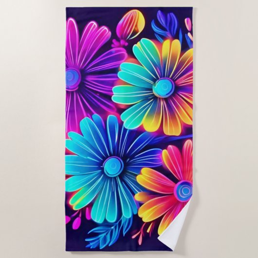 Neon Glow Fantasy Fantasy Strandtuch (Vorderseite)
