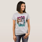 Neon Glow Flame Llama T-Shirt (Vorne ganz)