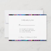 Neon Glow, Flowy Ribbons RSVP Karte (Rückseite)