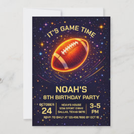 Neon Glow Football Birthday Invitation Einladung