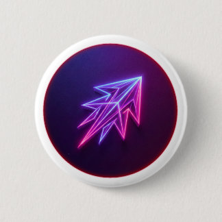 Neon Glow Futuristic Rocket Icon Button