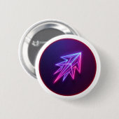 Neon Glow Futuristic Rocket Icon Button (Vorne & Hinten)