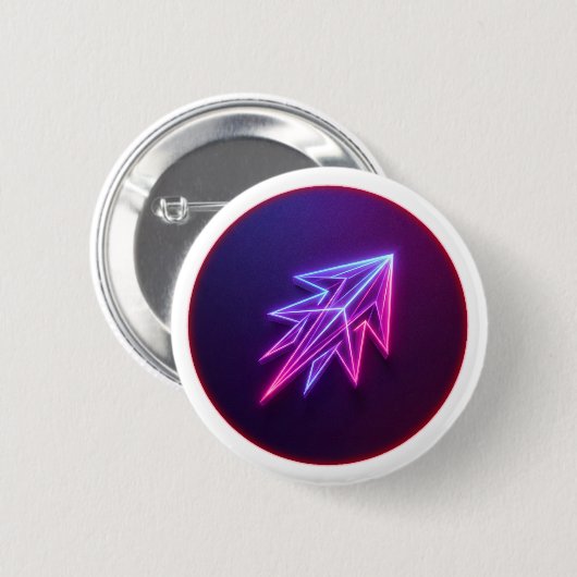 Neon Glow Futuristic Rocket Icon Button (Vorne & Hinten)