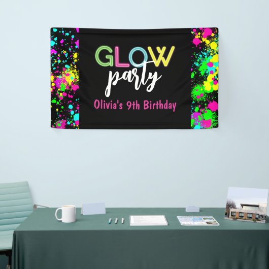 Neon Glow Geburtstagsparty Banner (Messeveranstaltung)