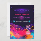 Neon Glow Geburtstagsparty Einladung (Vorderseite)