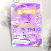 Neon Glow Girls Slumber Sleepover Pajama Party Einladung