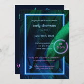Neon Glow Graduation Party Einladung (Vorne/Hinten)