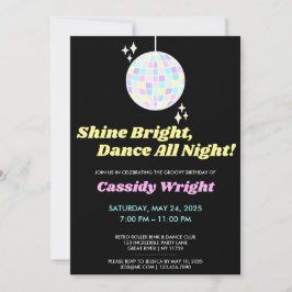Neon Glow Groovy Disco Einladung