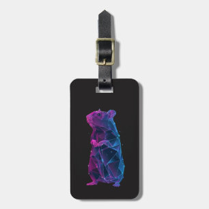 Neon-Glow-Hamster-Sci-Fi Gepäckanhänger