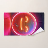 Neon Glow Happy Face Art Badhandtuch Set (Handtuch)