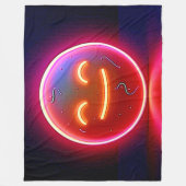 Neon Glow Happy Face Art Fleecedecke (Vorderseite)