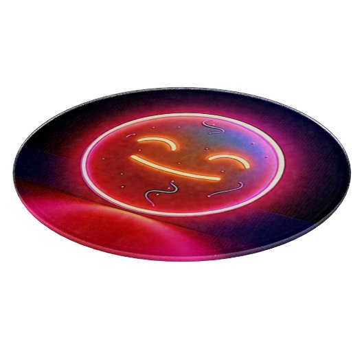 Neon Glow Happy Face Art Schneidebrett (Ecke)