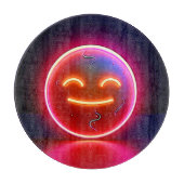 Neon Glow Happy Face Art Schneidebrett (Vorderseite)