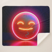 Neon Glow Happy Face Art Sherpadecke (Vorderseite (Horizontal))