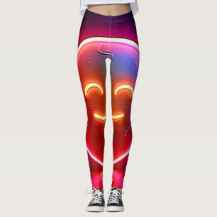 Neon-Glow-Happy-Face-Kunst Leggings
