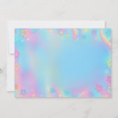 Neon Glow High Five Birthday Party Foto Einladung (Rückseite)