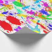 Neon Glow im dunklen Paint-Spritzer Geschenkpapier (Ecke)