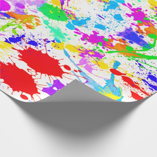 Neon Glow im dunklen Paint-Spritzer Geschenkpapier (Ecke)