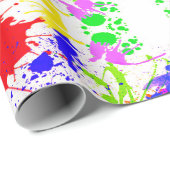 Neon Glow im dunklen Paint-Spritzer Geschenkpapier (Rolleneckpunkt)