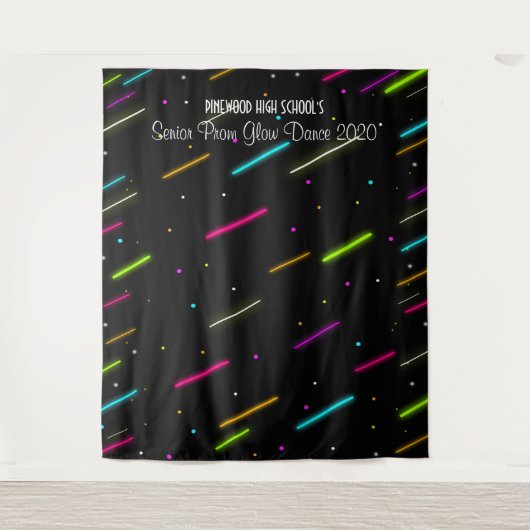 Neon Glow im Hintergrund des dunklen Prom-Tanzes Wandteppich (Vorderseite)