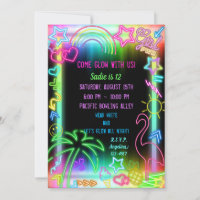 Neon Glow in Dark, Rainbow Cheetah Print