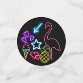 Neon Glow in Dark, Rainbow Cheetah Print Konfetti (Klein Vorderseite)