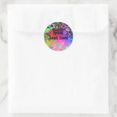 Neon Glow in Dark, Rainbow Cheetah Print Runder Aufkleber (Tasche)