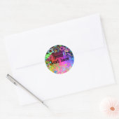 Neon Glow in Dark, Rainbow Cheetah Print Runder Aufkleber (Umschlag)