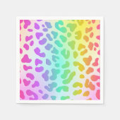 Neon Glow in Dark, Rainbow Cheetah Print Serviette (Vorderseite)