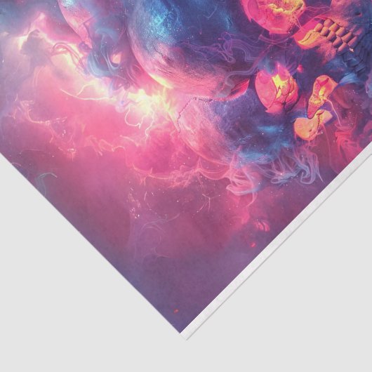 Neon Glow in der dunklen Schädeldecke Seidenpapier (Ausschnitt)