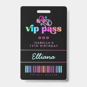 Neon Glow Karaoke Birthday VIP Pass Custom Party Ausweis (Vorderseite)