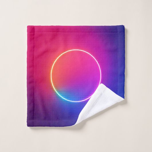 Neon-Glow-Kreis Abstracte Kunst Badhandtuch Set (Waschlappen)
