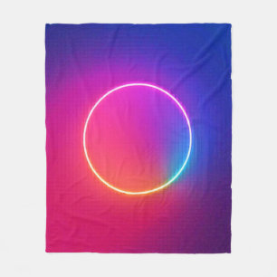 Neon-Glow-Kreis Abstracte Kunst Fleecedecke