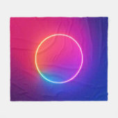 Neon-Glow-Kreis Abstracte Kunst Fleecedecke (Vorderseite (Horizontal))